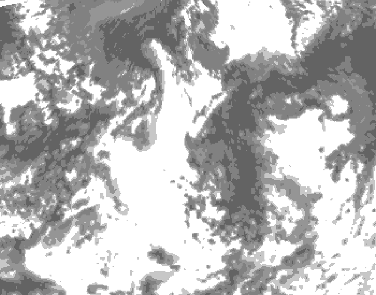 GDPS total cloud 048 hour forecast chart for Canada based on 2026/08/25 1200Z data