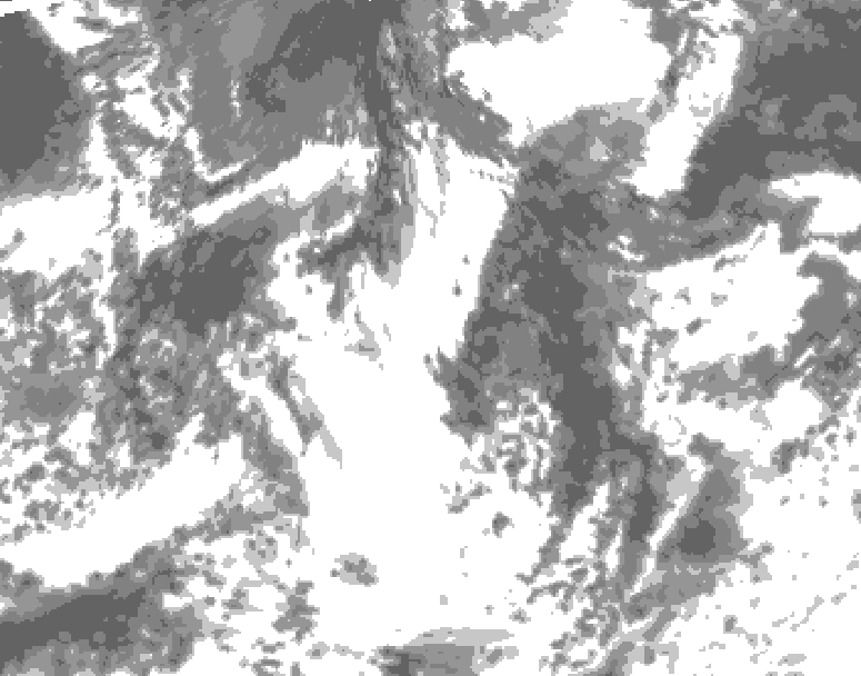 GDPS total cloud 048 hour forecast chart for Canada based on 2026/08/26 0000Z data