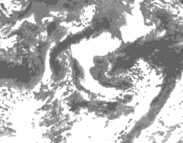 GDPS total cloud 096 hour forecast chart for Canada based on 2026/08/26 0000Z data