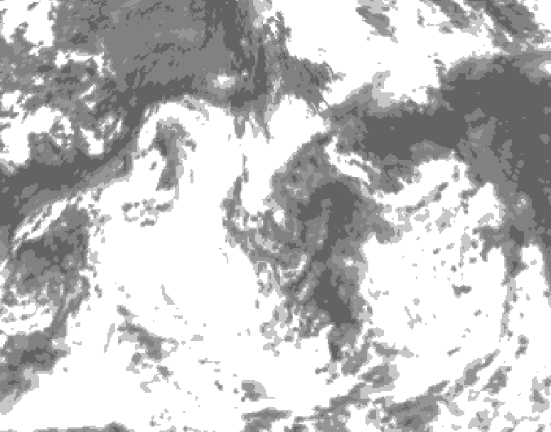 GDPS total cloud 006 hour forecast chart for Canada based on 2026/08/26 1200Z data