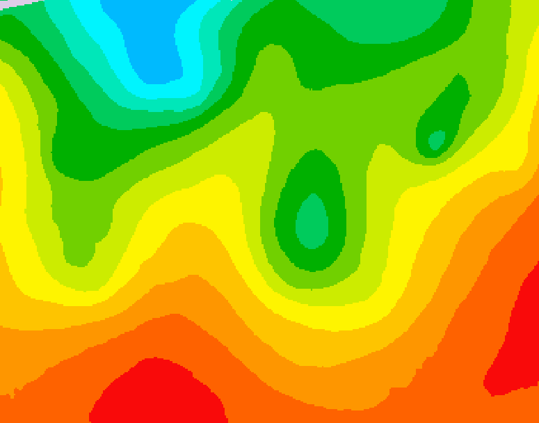 GDPS 500 millibar geopotential height 006 hour forecast chart for Canada based on 2026/08/27 1200Z data