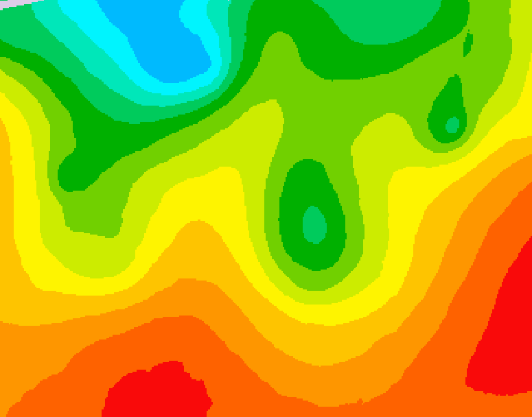GDPS 500 millibar geopotential height 012 hour forecast chart for Canada based on 2026/08/27 1200Z data
