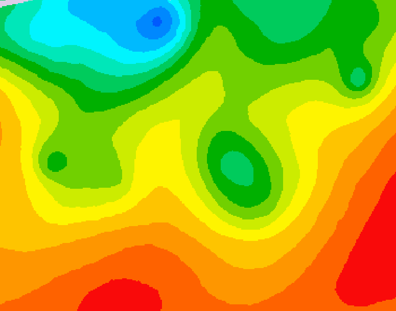 GDPS 500 millibar geopotential height 024 hour forecast chart for Canada based on 2026/08/27 1200Z data