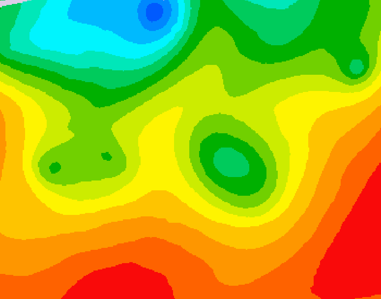 GDPS 500 millibar geopotential height 030 hour forecast chart for Canada based on 2026/08/27 1200Z data