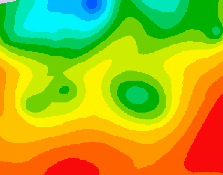 GDPS 500 millibar geopotential height 036 hour forecast chart for Canada based on 2026/08/27 1200Z data