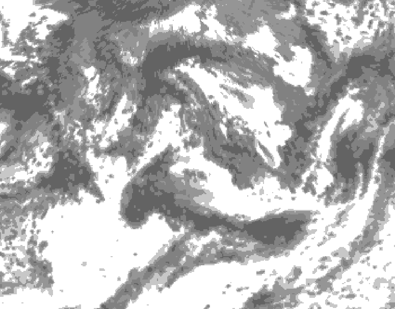 GDPS total cloud 108 hour forecast chart for Canada based on 2026/08/27 0000Z data