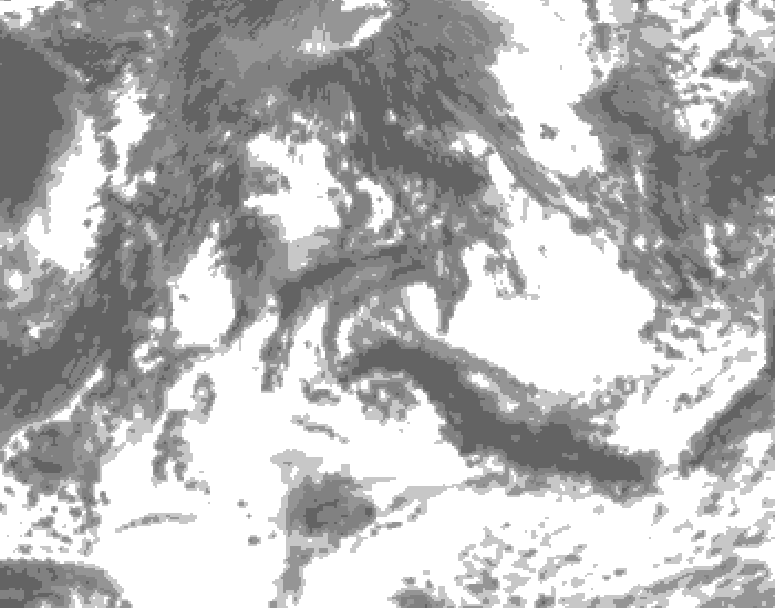 GDPS total cloud 126 hour forecast chart for Canada based on 2026/08/27 1200Z data