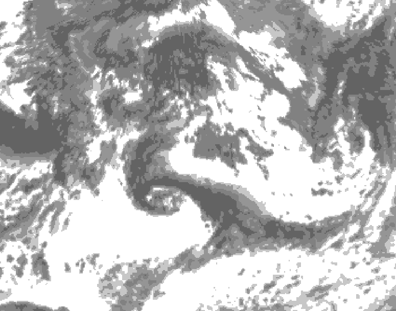 GDPS total cloud 096 hour forecast chart for Canada based on 2026/08/28 0000Z data