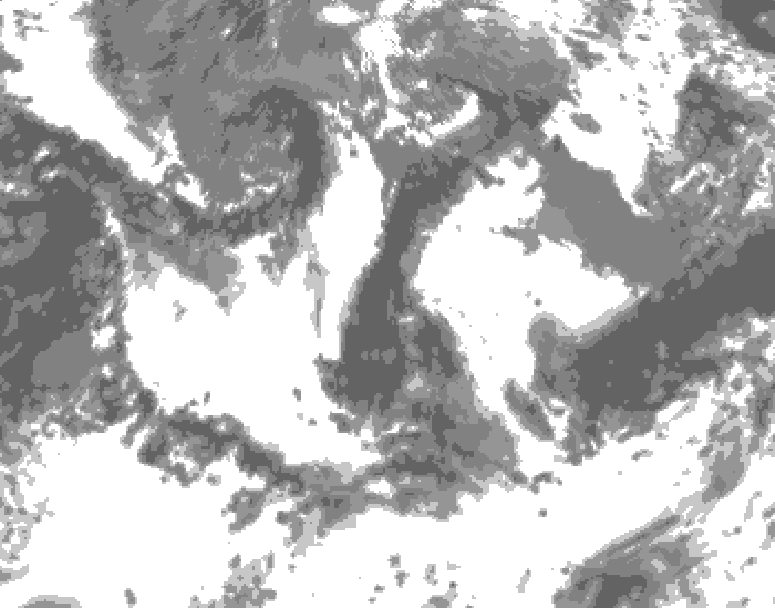 GDPS total cloud 210 hour forecast chart for Canada based on 2026/08/28 1200Z data