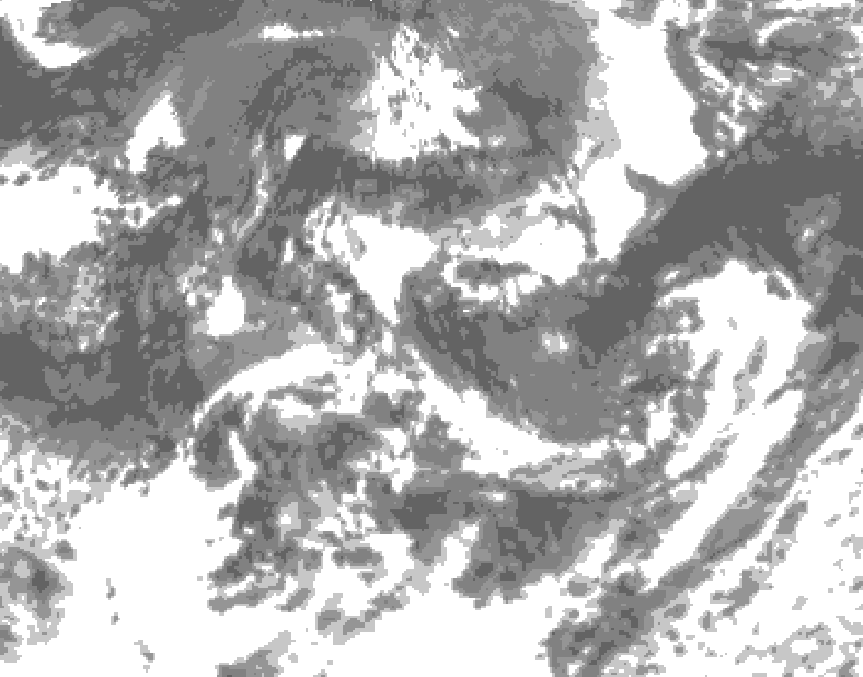 GDPS total cloud 036 hour forecast chart for Canada based on 2026/08/29 0000Z data