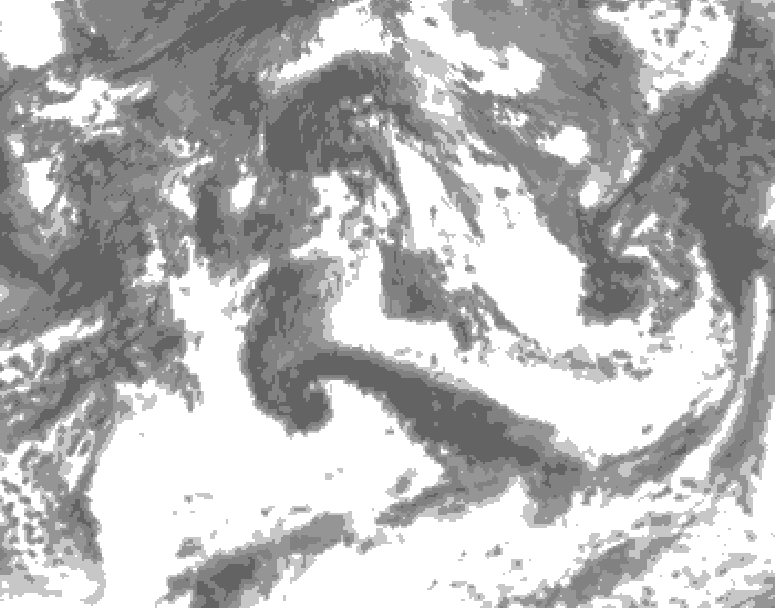 GDPS total cloud 054 hour forecast chart for Canada based on 2026/08/29 1200Z data