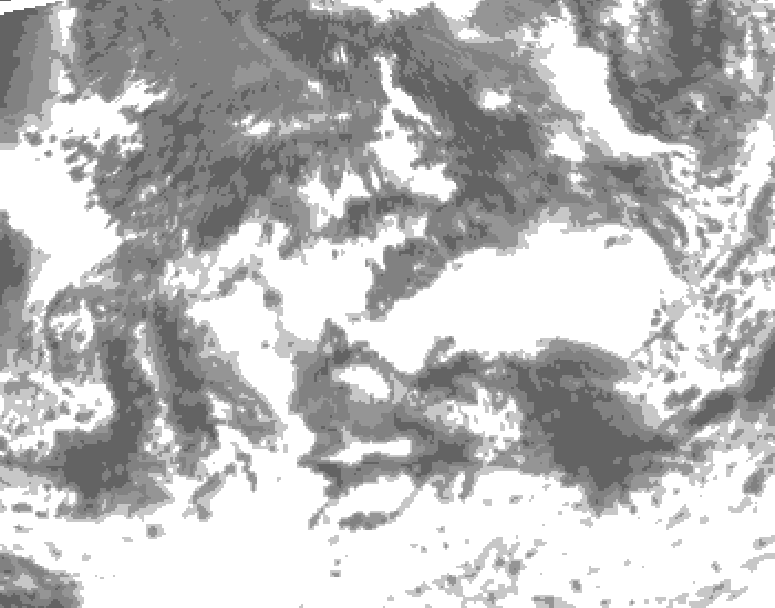 GDPS total cloud 102 hour forecast chart for Canada based on 2026/08/29 1200Z data