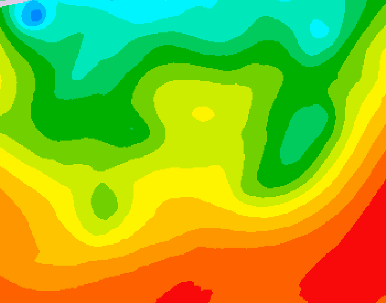GDPS 500 millibar geopotential height 012 hour forecast chart for Canada based on 2026/08/30 0000Z data