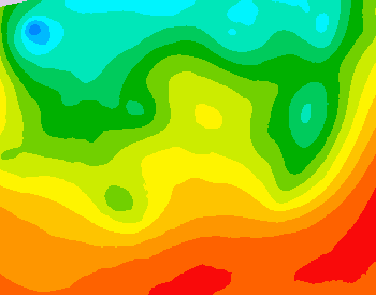 GDPS 500 millibar geopotential height 024 hour forecast chart for Canada based on 2026/08/30 0000Z data