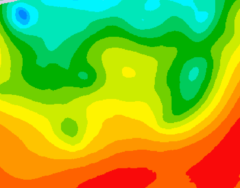 GDPS 500 millibar geopotential height 006 hour forecast chart for Canada based on 2026/08/30 1200Z data