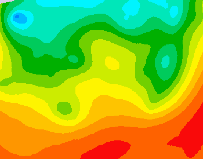 GDPS 500 millibar geopotential height 012 hour forecast chart for Canada based on 2026/08/30 1200Z data