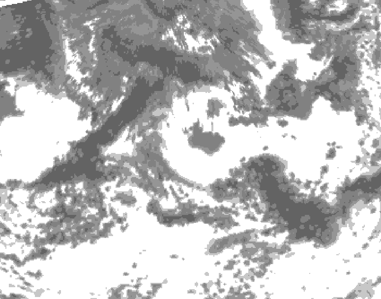 GDPS total cloud 120 hour forecast chart for Canada based on 2026/08/30 0000Z data
