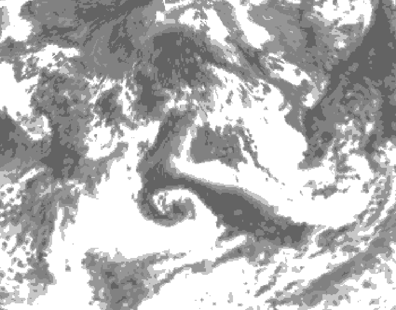 GDPS total cloud 036 hour forecast chart for Canada based on 2026/08/30 1200Z data