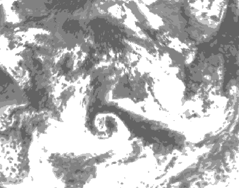 GDPS total cloud 012 hour forecast chart for Canada based on 2026/08/31 1200Z data