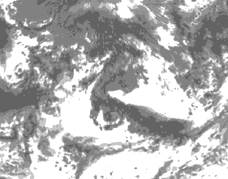 GDPS total cloud 024 hour forecast chart for Canada based on 2026/08/31 1200Z data