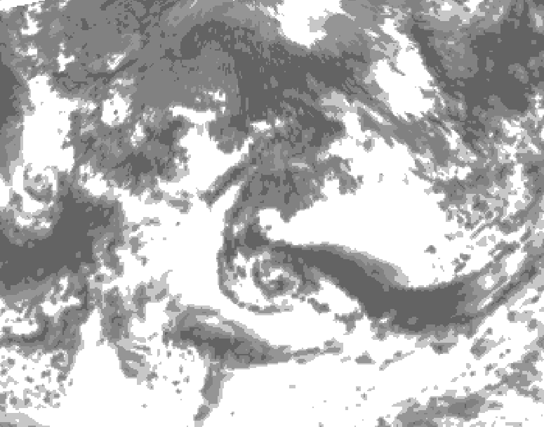 GDPS total cloud 030 hour forecast chart for Canada based on 2026/08/31 1200Z data