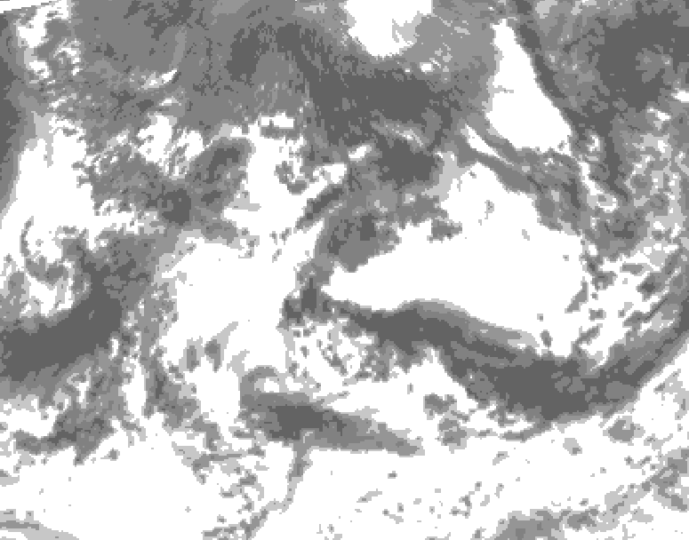 GDPS total cloud 036 hour forecast chart for Canada based on 2026/08/31 1200Z data