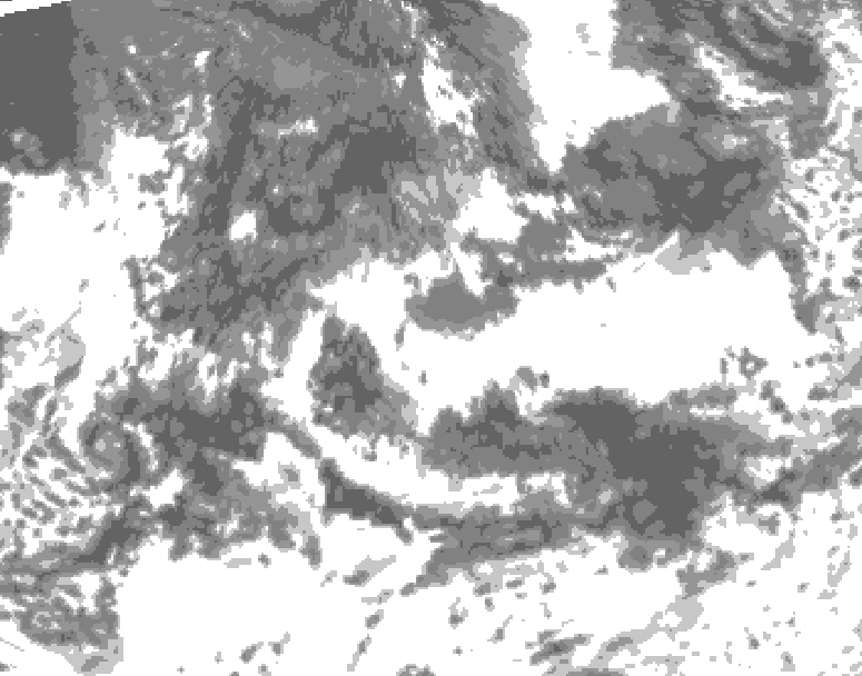 GDPS total cloud 072 hour forecast chart for Canada based on 2026/08/31 1200Z data