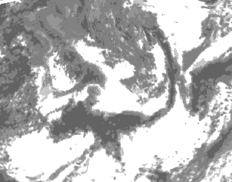 GDPS total cloud 018 hour forecast chart for Canada based on 2026/09/07 0000Z data