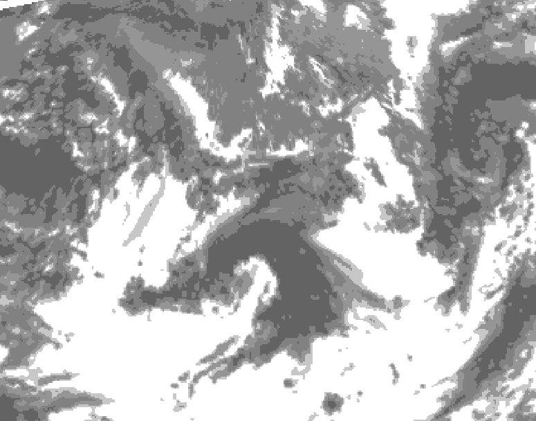 GDPS total cloud 018 hour forecast chart for Canada based on 2026/09/08 0000Z data