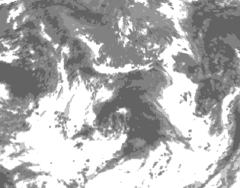 GDPS total cloud 012 hour forecast chart for Canada based on 2026/09/08 1200Z data