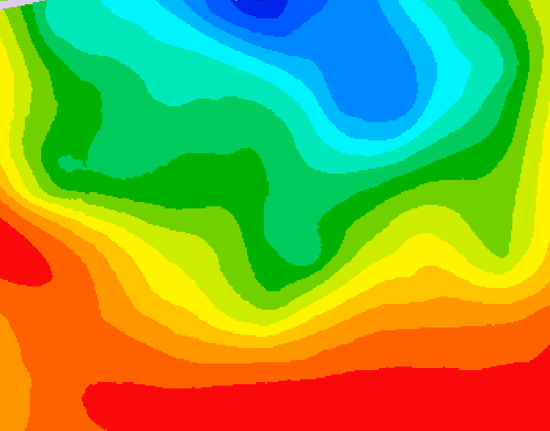 GDPS 500 millibar geopotential height 012 hour forecast chart for Canada based on 2026/09/09 0000Z data