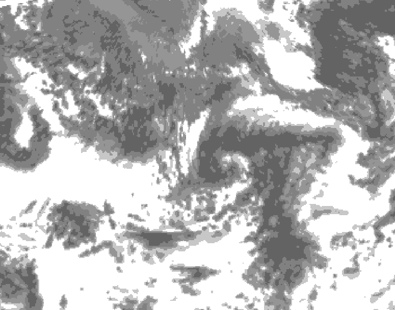 GDPS total cloud 030 hour forecast chart for Canada based on 2026/09/12 0000Z data