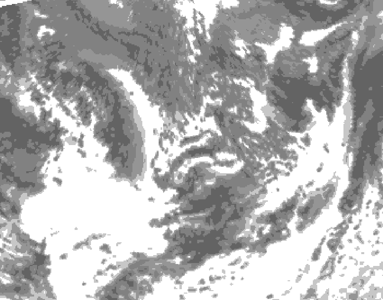 GDPS total cloud 102 hour forecast chart for Canada based on 2026/09/13 0000Z data