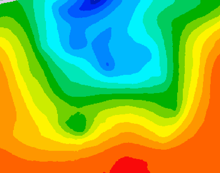 GDPS 500 millibar geopotential height 006 hour forecast chart for Canada based on 2026/09/14 1200Z data
