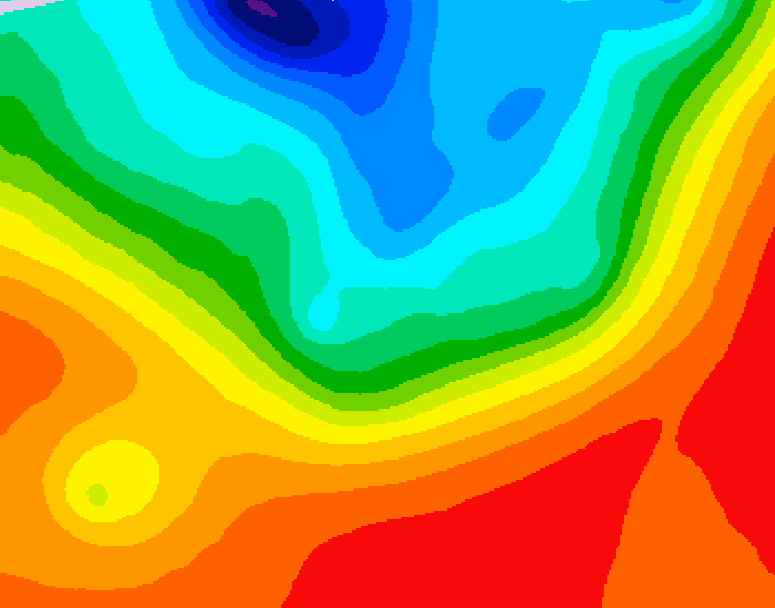GDPS 500 millibar geopotential height 036 hour forecast chart for Canada based on 2026/09/15 1200Z data