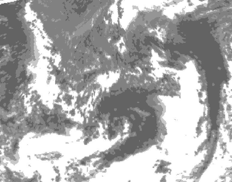 GDPS total cloud 012 hour forecast chart for Canada based on 2026/09/15 0000Z data