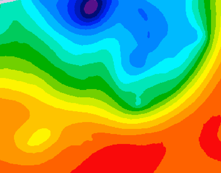 GDPS 500 millibar geopotential height 036 hour forecast chart for Canada based on 2026/09/16 1200Z data