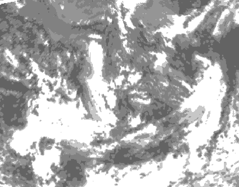 GDPS total cloud 036 hour forecast chart for Canada based on 2026/09/16 0000Z data