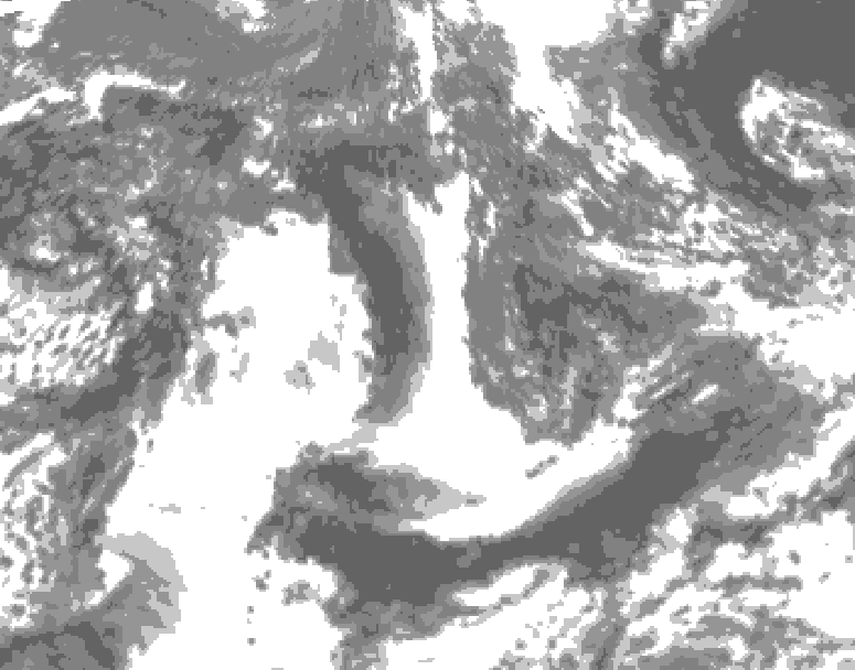 GDPS total cloud 102 hour forecast chart for Canada based on 2026/09/16 1200Z data