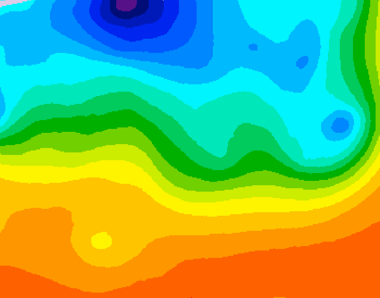 GDPS 500 millibar geopotential height 030 hour forecast chart for Canada based on 2026/09/18 1200Z data
