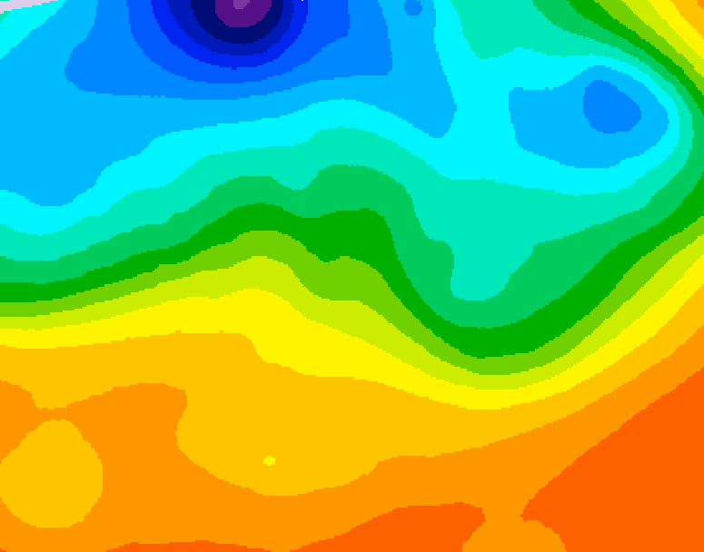 GDPS 500 millibar geopotential height 036 hour forecast chart for Canada based on 2026/09/19 1200Z data