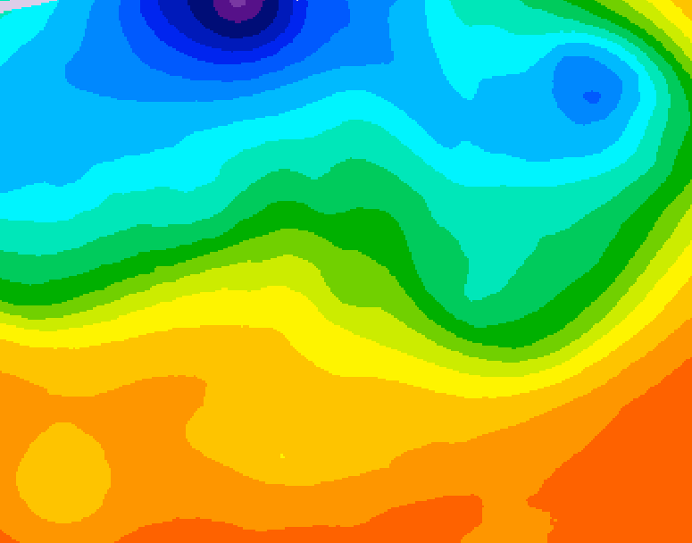 GDPS 500 millibar geopotential height 042 hour forecast chart for Canada based on 2026/09/19 1200Z data
