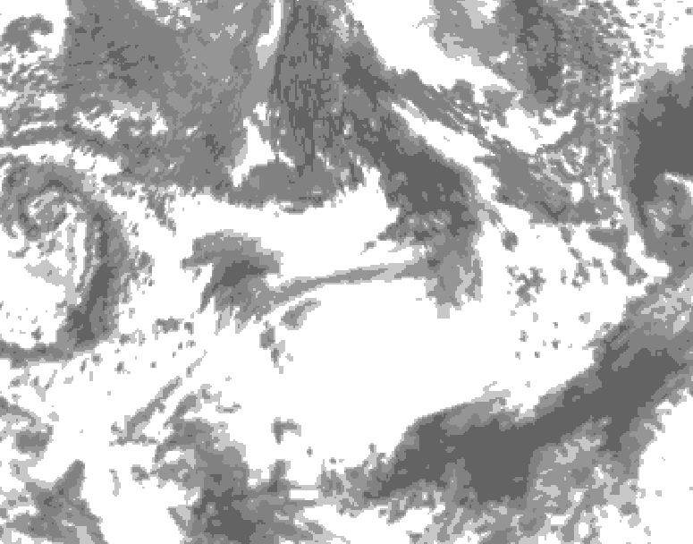 GDPS total cloud 096 hour forecast chart for Canada based on 2026/09/19 0000Z data