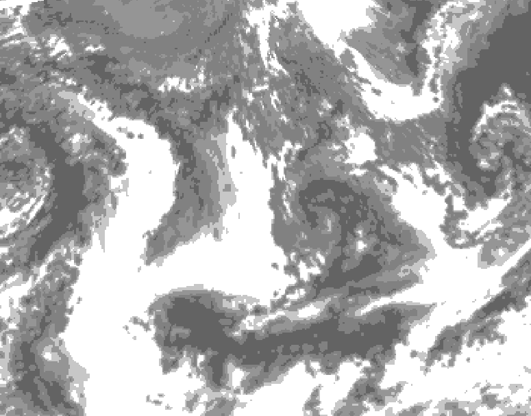 GDPS total cloud 018 hour forecast chart for Canada based on 2026/09/19 1200Z data