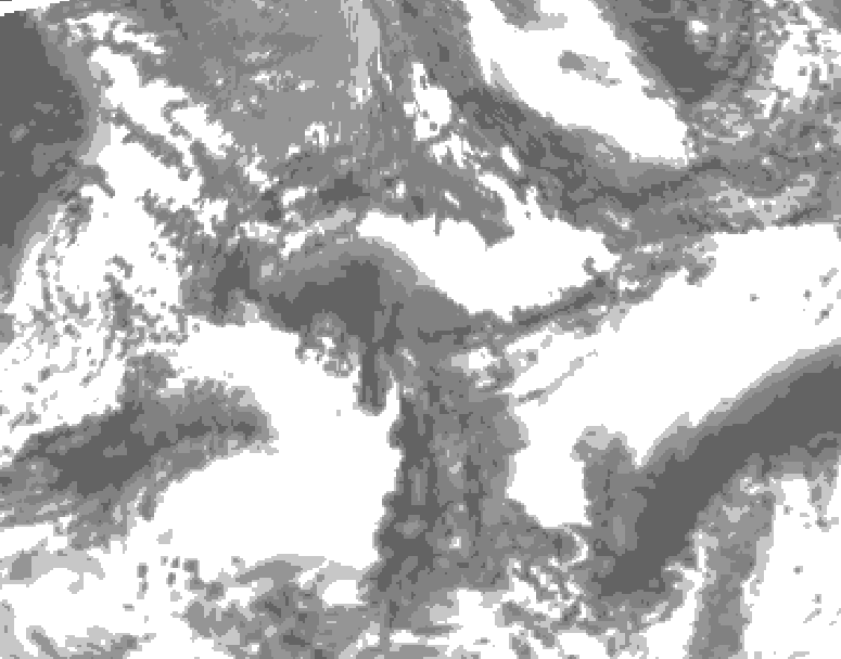 GDPS total cloud 132 hour forecast chart for Canada based on 2026/09/19 1200Z data