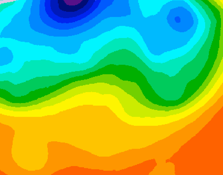 GDPS 500 millibar geopotential height 030 hour forecast chart for Canada based on 2026/09/20 1200Z data