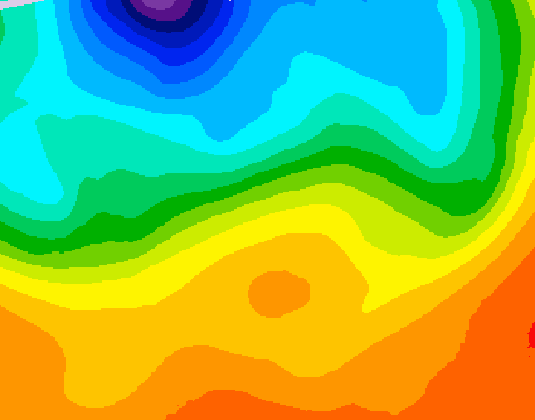 GDPS 500 millibar geopotential height 054 hour forecast chart for Canada based on 2026/09/20 1200Z data