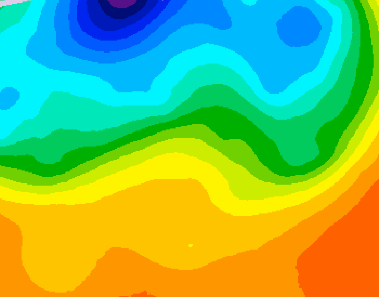GDPS 500 millibar geopotential height 012 hour forecast chart for Canada based on 2026/09/21 1200Z data