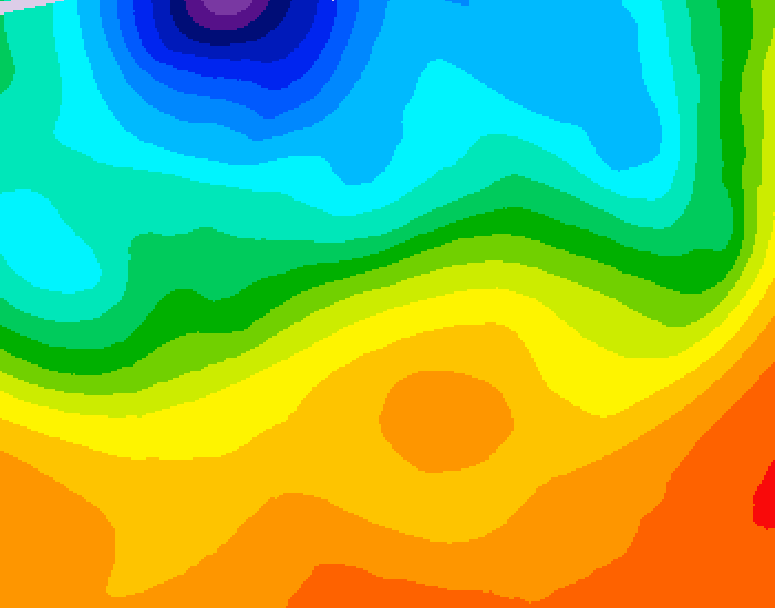 GDPS 500 millibar geopotential height 036 hour forecast chart for Canada based on 2026/09/21 1200Z data
