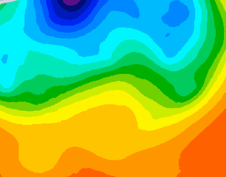 GDPS 500 millibar geopotential height 006 hour forecast chart for Canada based on 2026/09/22 0000Z data